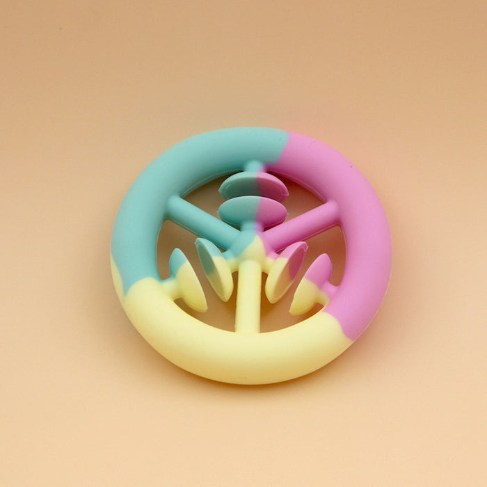 Wholesale Three Rings Multicolor Squeeze Grip Ring Decompression Suction Cup Silicone Toys MOQ≥2 JDC-FT-ChangR003