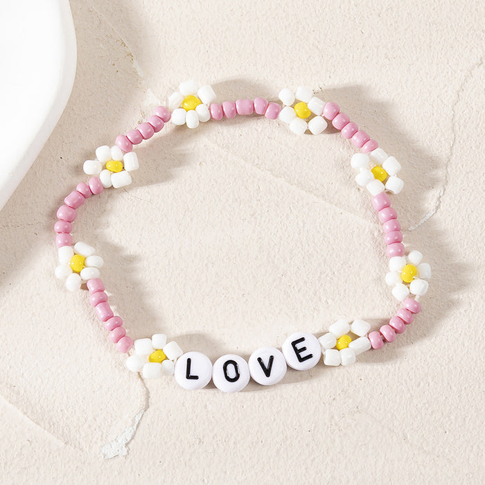 Wholesale Bracelet Resin LOVE Letter Rice Bead Bracelet JDC-BT-XLH004