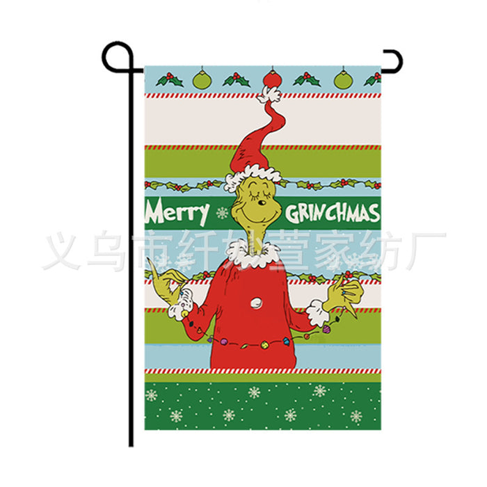 Wholesale Decorative Christmas Linen Garden Flags Holiday Party (M) MOQ≥2 JDC-DCN-QMX001