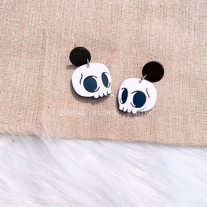 Wholesale Earrings Acrylic Halloween Cute Skull MOQ≥2 JDC-ES-MOSHU042