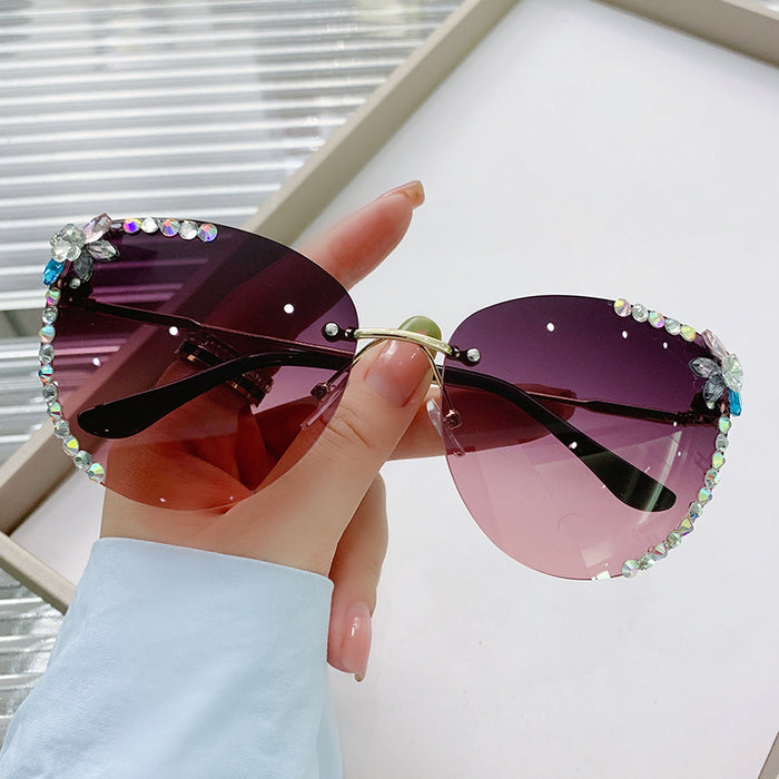Wholesale rimless UV protection diamond rimless sunglasses JDC-SG-ZhanH004