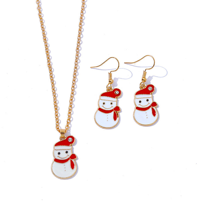 Wholesale Necklaces Alloy Christmas Collection Necklace Earrings Set MOQ≥2set JDC-NE-KaiWei006
