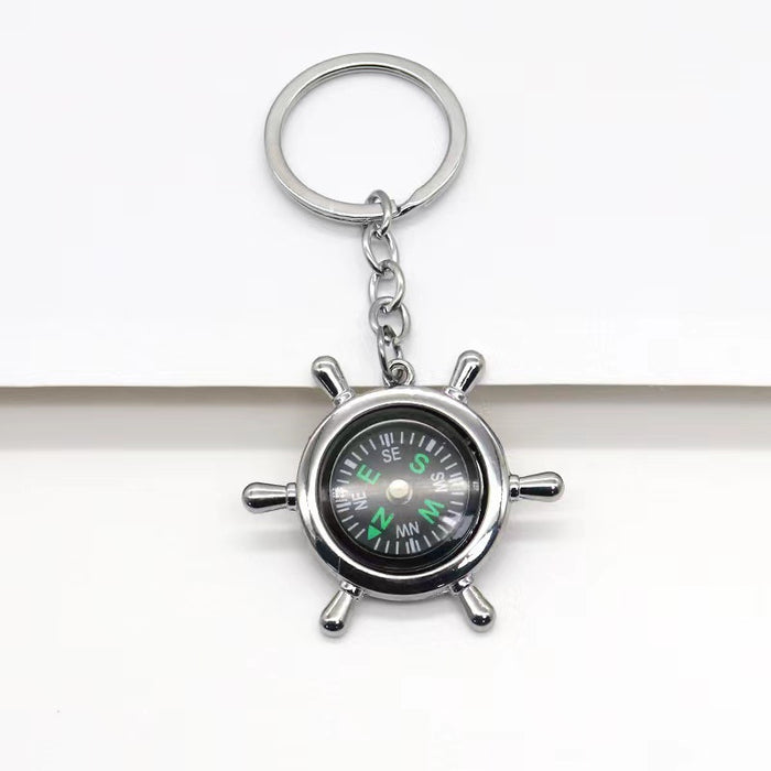 Wholesale Keychain Alloy Simulated Rudder Compass Pendant JDC-KC-YiJ011