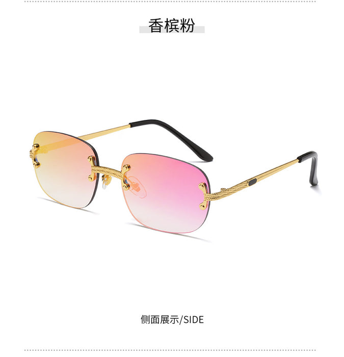 Gafas de sol de color de color de metal vintage sin marco al por mayor MOQ≥2 JDC-SG-BOL007