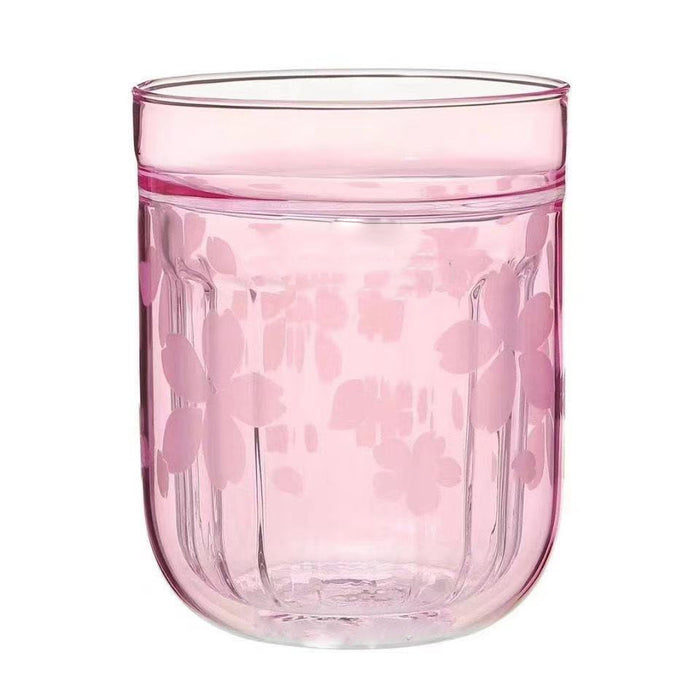 Wholesale Cherry Blossom Glass Coffee Cup Men and Women Couple Water Cup JDC-CUP-Fyuan004