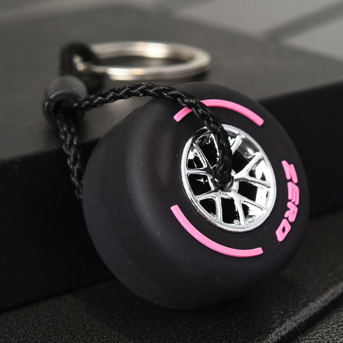 Jewelry WholesaleWholesale soft rubber small tire keychain with hub double-sided LOGO JDC-KC-Chongr005 Keychains 充睿 %variant_option1% %variant_option2% %variant_option3%  Factory Price JoyasDeChina Joyas De China