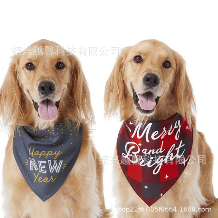 Wholesale Pet Decorative Cat Dog Scarf Christmas Day Triangle Scarf JDC-PD-yuexin002