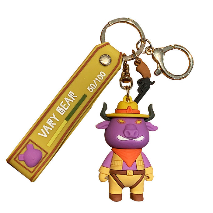 Wholesale keychain pvc little hero second generation creative tide play salary personality car JDC-KC-BS019