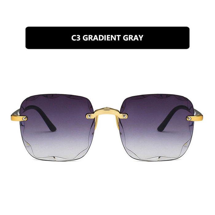 Wholesale Square Sunglasses Cut Edge Rimless JDC-SG-KD175