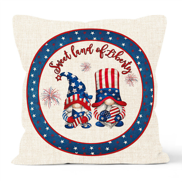 Wholesale Pillowcase Independence Day Linen Printed Pillowcase MOQ≥3 JDC-PW-Yifei001