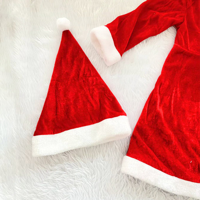 Wholesale Red Gold Velvet Elf Christmas Costume Plus Santa Hat JDC-CTS-JiaQ001