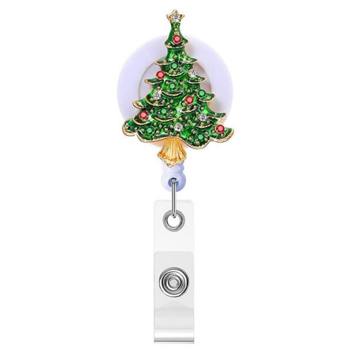 Wholesale Keychain Alloy Christmas Rhinestone Elk Elderly Telescopic Easy Pull Buckle Badge Clip Pendant MOQ≥2 JDC-KC-MZhui007