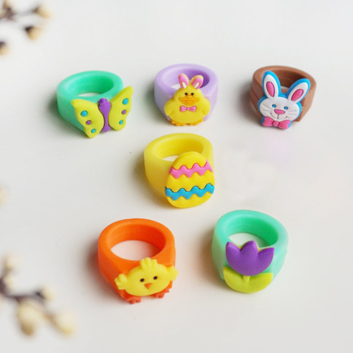 Wholesale Rings Silicone Child Cartoon Christmas MOQ≥100 JDC-RS-TianY003