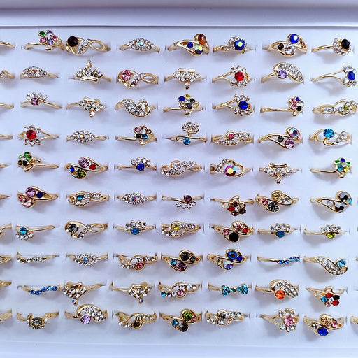 Jewelry WholesaleWholesale Random KC Gold Colored Diamonds Alloy Rings JDC-RS-KuaH008 Rings 跨海 %variant_option1% %variant_option2% %variant_option3%  Factory Price JoyasDeChina Joyas De China