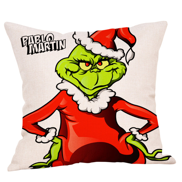 Wholesale Cartoon Christmas Linen Pillowcase (M) JDC-PW-mengj003