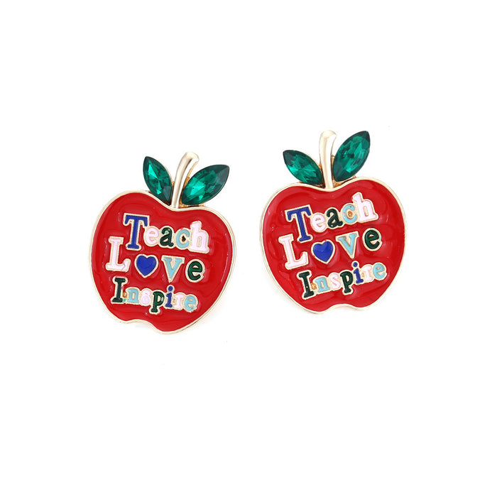 Wholesale Alloy Alphabet Apple Earrings JDC-ES-ManY041