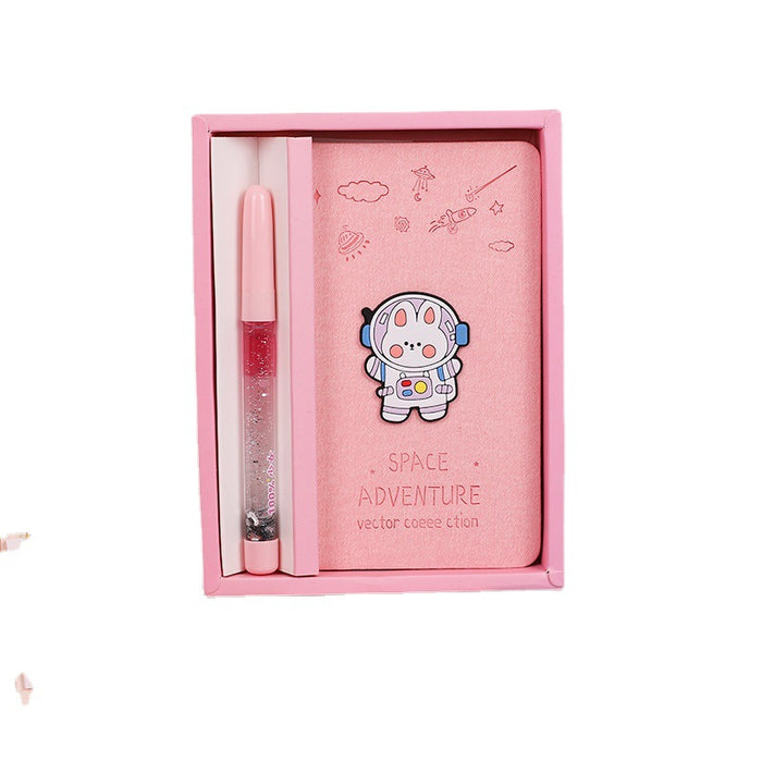 Wholesale Notebook Paper Flamingo Ball Pen Gift Set MOQ≥2 JDC-NK-Qiniu007