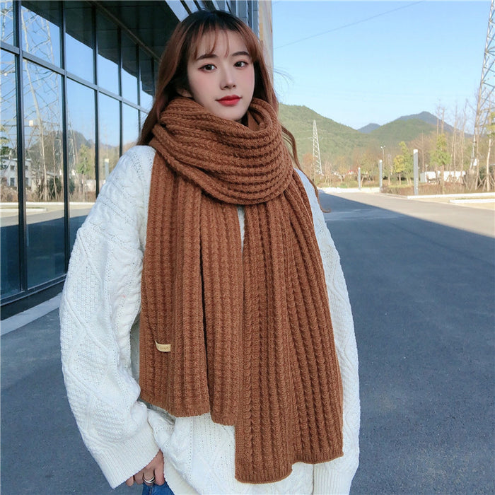 Wholesale Scarf Faux Cashmere Warm Winter Knit Solid JDC-SF-Zhenl002