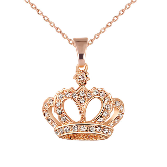 Wholesale Necklace Alloy Fashion Diamond Personality Crown Gold Pendant MOQ≥2 JDC-NE-Ruil001