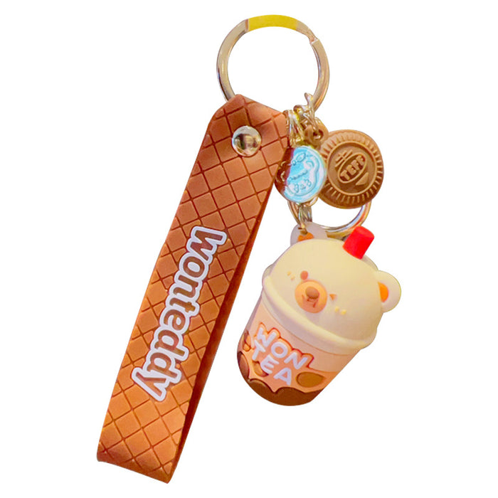 Wholesale Keychains PVC Foodie Teddy Cute MOQ≥2 JDC-KC-YDao045