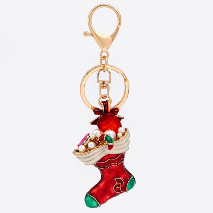 Wholesale Keychains Zinc Alloy Santa Christmas MOQ≥4 JDC-KC-YuanFei007