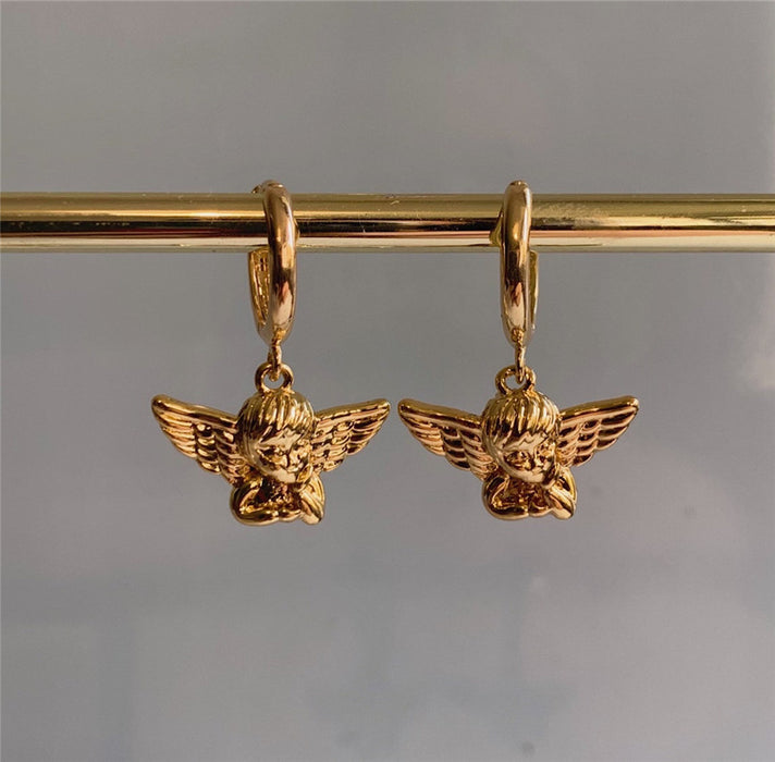 Wholesale Earrings Metal Gold Wings MOQ≥2 JDC-ES-TingYue015