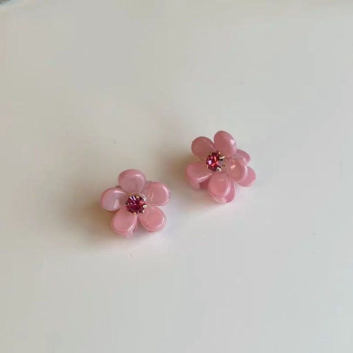 Wholesale Hair Clips Acrylic Girl Jelly Flower Color Diamond Pearl Mini MOQ≥2 JDC-HC-QZ005