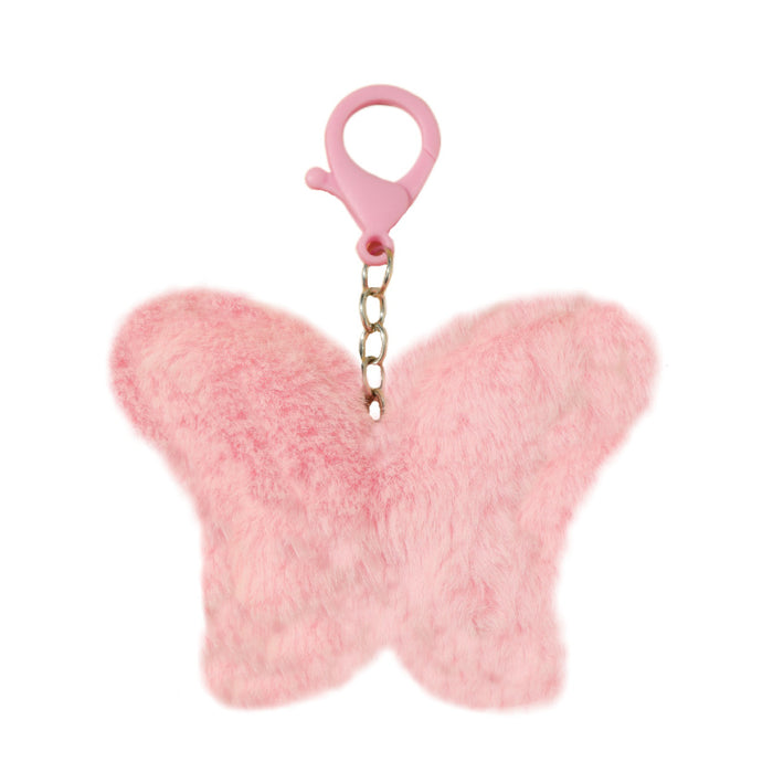 Keychains al por mayor Faux Fur Plush Butterfly Bag Pendse MOQ≥2 JDC-KC-WENJ014