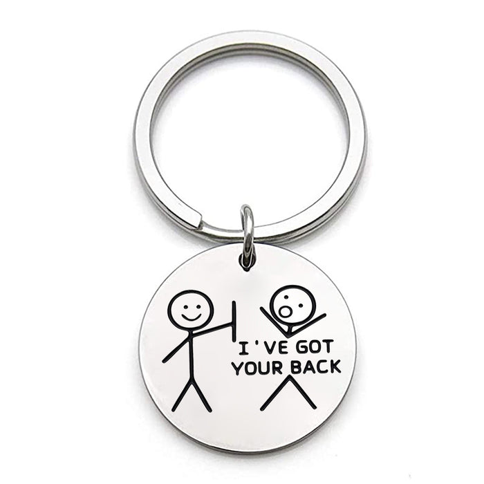 Wholesale Stainless Steel Keychain I've Got Your Back Funny Letters MOQ≥2 JDC-KC-XinG005