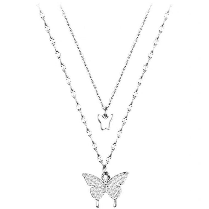 Wholesale Necklace Double Layer Butterfly Clavicle Chain JDC-NE-LP001