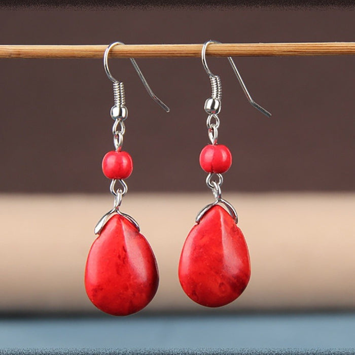 Wholesale red Turquoise Earrings JDC-ES-ery011