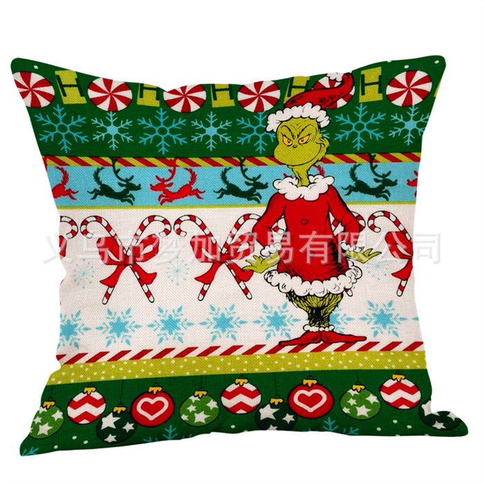 Wholesale Cartoon Green Christmas Pillowcase (M) JDC-PW-mengj004