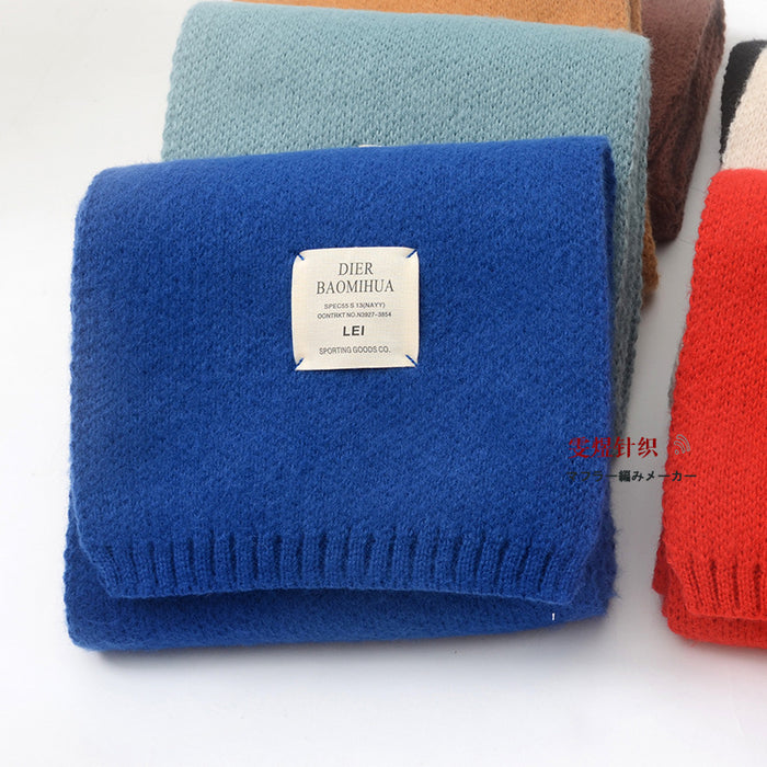 Wholesale Scarf Acrylic Cotton Winter Thickening Warm Knit Solid Color JDC-SF-hengc008