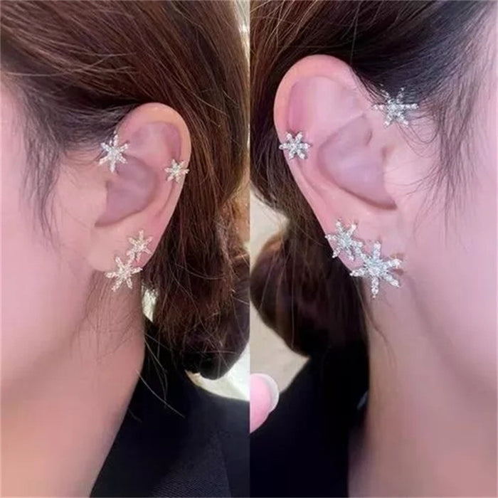 Wholesale Diamond Snowflake Copper Single Earrings JDC-ES-XunO002