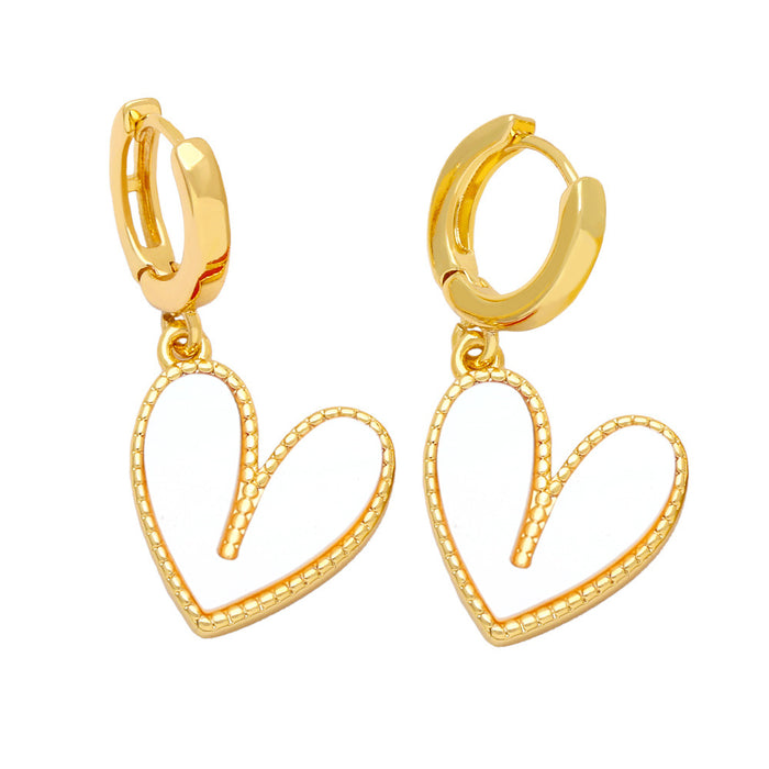 Wholesale Resin Love Heart Earrings Plastic JDC-ES-AS108