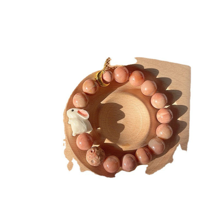 Wholesale Bracelet Natural Stone Cute Rabbit Agate Bracelet JDC-BT-MeiY001