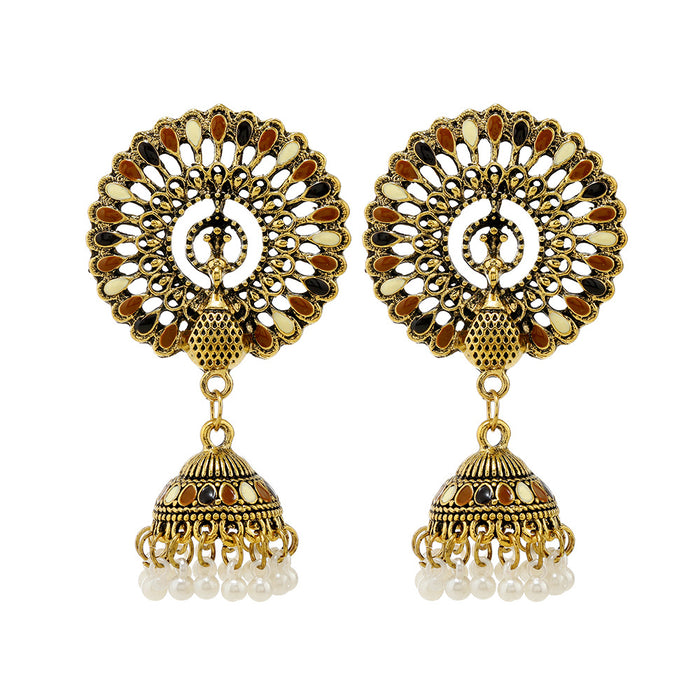 Wholesale Boho Vintage Ethnic Style Earrings Millet Beads Tassel JDC-ES-LY023