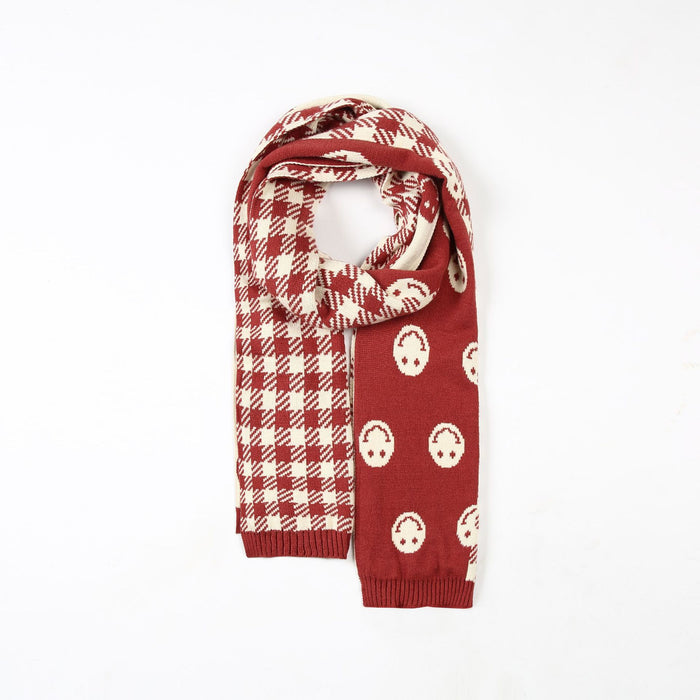 Wholesale Scarf Polyester Cotton Autumn and Winter Soft Thickening Comfortable Plaid Smiley JDC-SF-hengc004