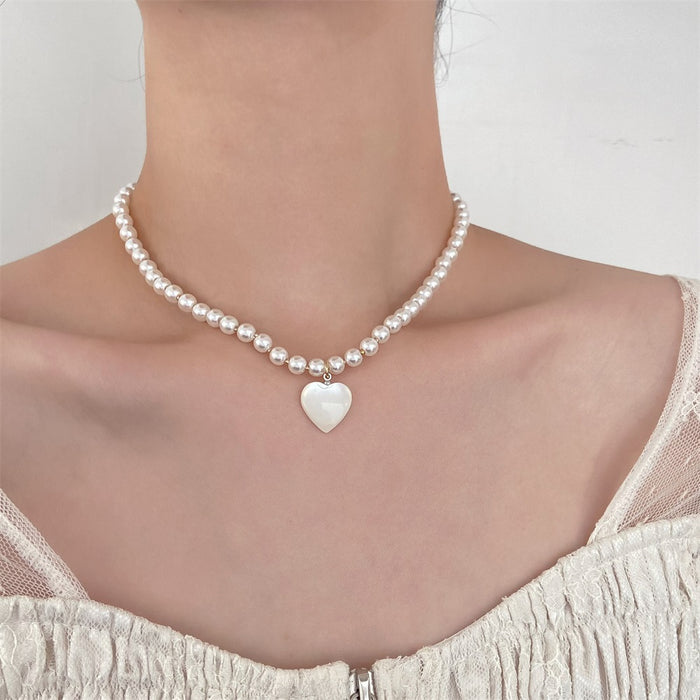 Collares al por mayor corazones de perlas jdc-ne-kan016