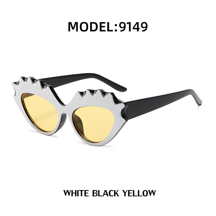 Jewelry WholesaleWholesale serrated cat's eye sunglasses JDC-SG-LanM015 Sun Glasses 蓝眸 %variant_option1% %variant_option2% %variant_option3%  Factory Price JoyasDeChina Joyas De China