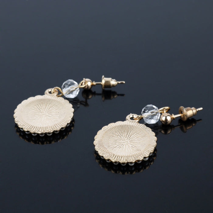 Wholesale Earrings Alloy Round Pearl Diamonds JDC-ES-Dsheng006