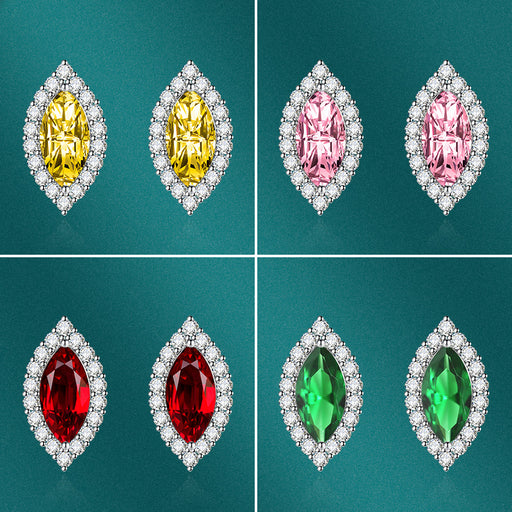 Jewelry WholesaleWholesale flash diamond marquise silver plated stud earrings JDC-ES-BZ011 Earrings 标志 %variant_option1% %variant_option2% %variant_option3%  Factory Price JoyasDeChina Joyas De China