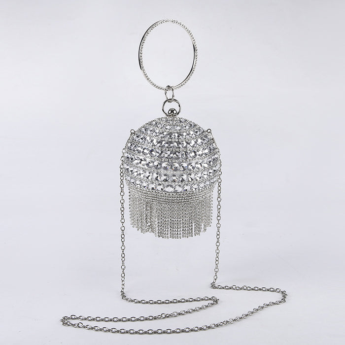Wholesale Diamond Tassel Bag Shiny Diamond Portable Ladies Evening Bag JDC-HB-WangC006