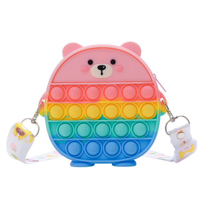 Wholesale Toy Carrot Silicone Decompression Bag Bear Crossbody Bag MOQ≥2 JDC-FT-ZhongW002
