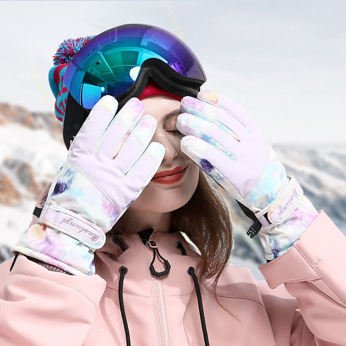Wholesale Gloves Polyester Waterproof Warm Outdoor Ski Printing Touch Screen JDC-GS-XiJL002