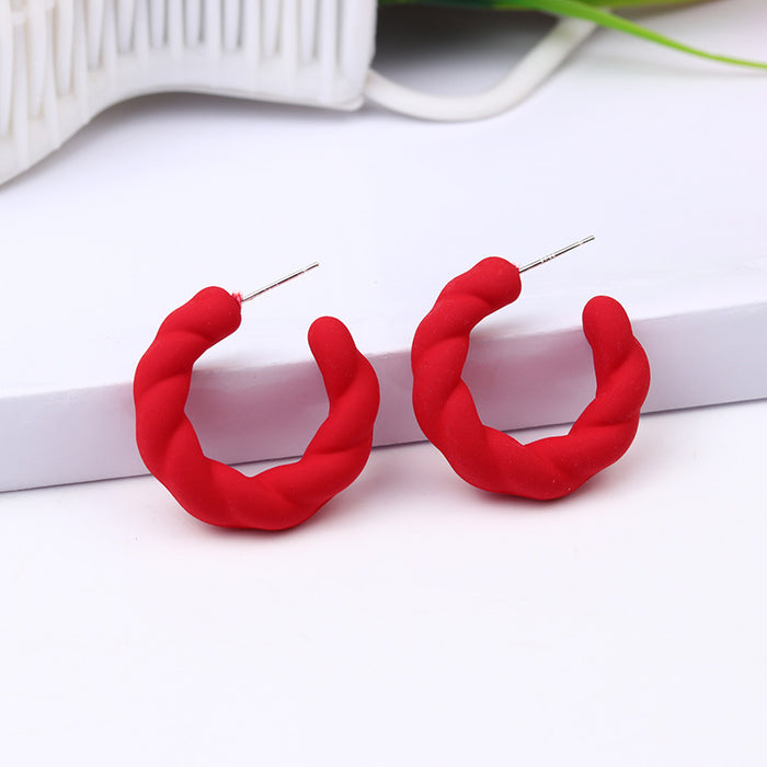 Wholesale Earrings Acrylic Twist Spray Paint Candy Color MQO≥2 JDC-ES-duai033