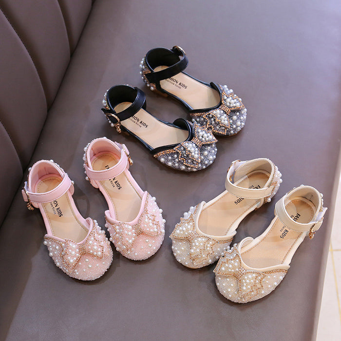 Zapatos de cuero de diamantes de imitación de chicas al por mayor zapatos de cristal de primavera y verano JDC-SD-XHXL002