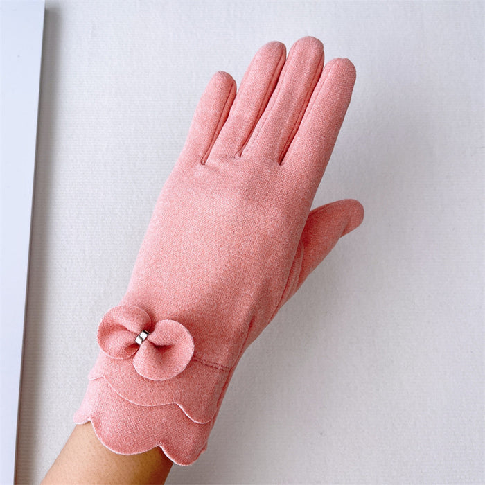 Wholesale Gloves Rabbit Fur Winter Warm Thin Fur Ball Touch Screen MOQ≥2 JDC-GS-MYuan001