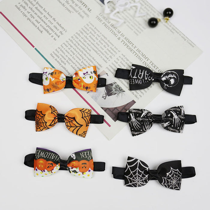 Suministros de decoración de fiesta de mascotas de Halloween al por mayor corbata de lazo de conejo gato moq≥3 jdc-hd-xiny002