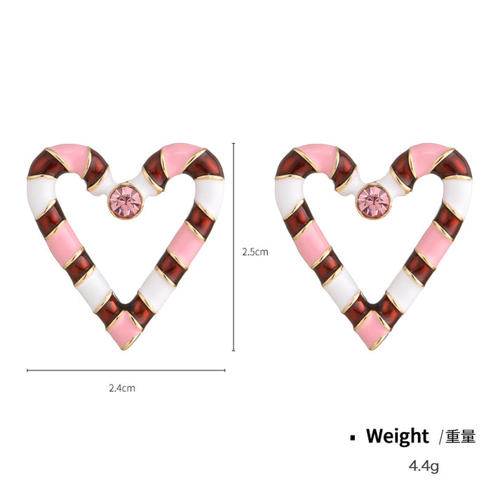 Wholesale Earrings Alloy Heart Bow Drip Oil JDC-ES-KenJ016
